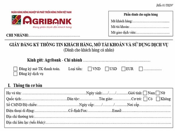 Cách đăng ký mở tài khoản ngân hàng Agribank