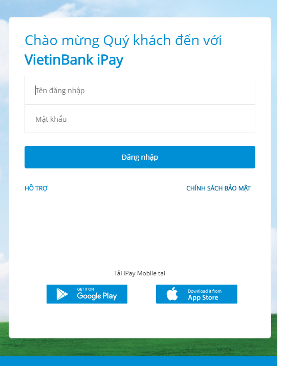 Hướng dẫn cách đăng nhập VietinBank iPay