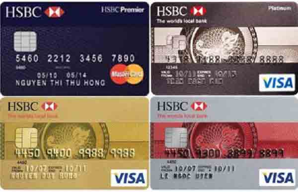 HSBC đang cung ứng ra thị trường tất cả 4 loại thẻ tín dụng