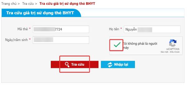 Tra cứu thời hạn sử dụng thẻ BHYT trên website